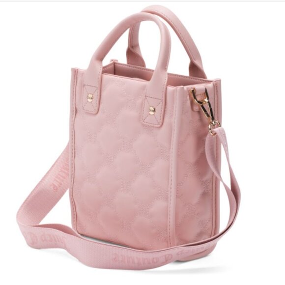 NWT Juicy Couture Quilted Pink Handbag 2 pc Tote Gift Set with Purse Coin Pouch - Picture 4 of 11